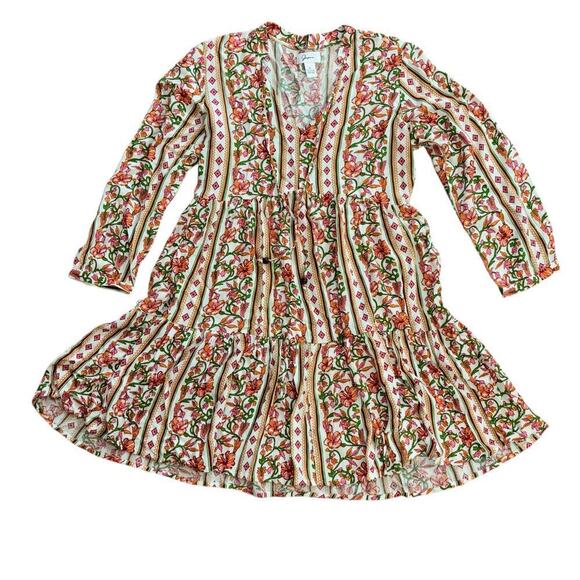 Japna Boho Floral Flowy  Long Sleeve Hippie Teired Dress Women’s S Conservative - Picture 8 of 14